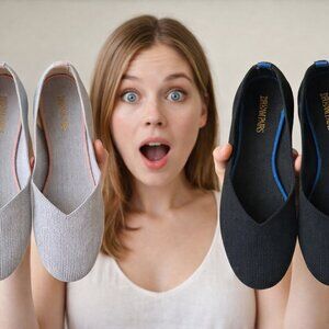 Dream Pairs Women’s Flats Size 8 Bundle – Black & Gray Pointed Toe Comfort Slip